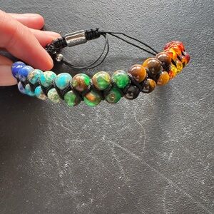 NWOT NOGU Rainbow Double-strand Beaded Bracelet